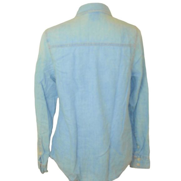 Mossimo Supply Co Denim Button Front Shirt Blue M - Picture 4 of 7